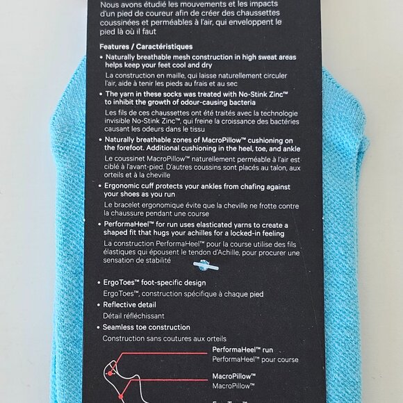 2 x NWT LULULEMON Silver MicroPillow & Blue MacroPillow Tab Run Socks Men's XL - Picture 5 of 5